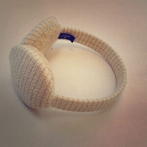 J. Crew Cream Knit Headband with Metallic Thread